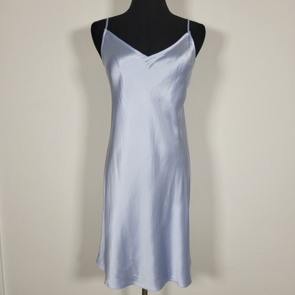 Sunday Citizen EcoSilk Silk Chemise Women's M Blue Lace Luxury Sleepwear